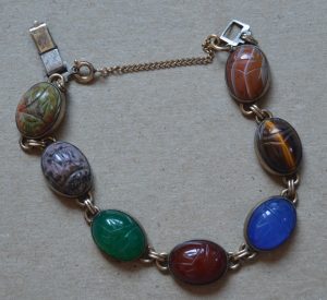 heavy mid century scarab bracelet